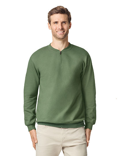 Softstyle® Midweight Adult Fleece 1/4 Zip Sweatshirt in Military Green, Größe XXL
