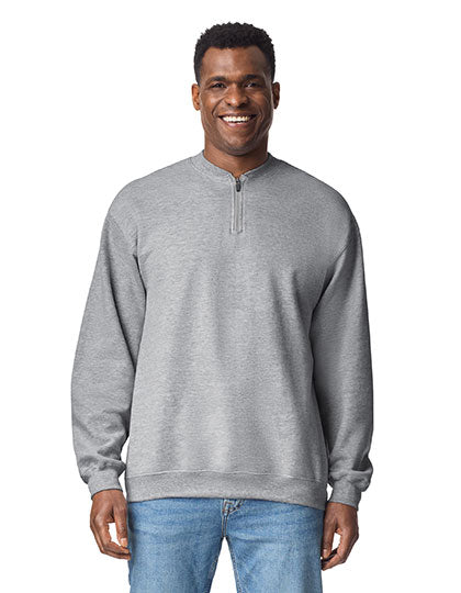 Softstyle® Midweight Adult Fleece 1/4 Zip Sweatshirt in Sport Grey (Heather), Größe XXL