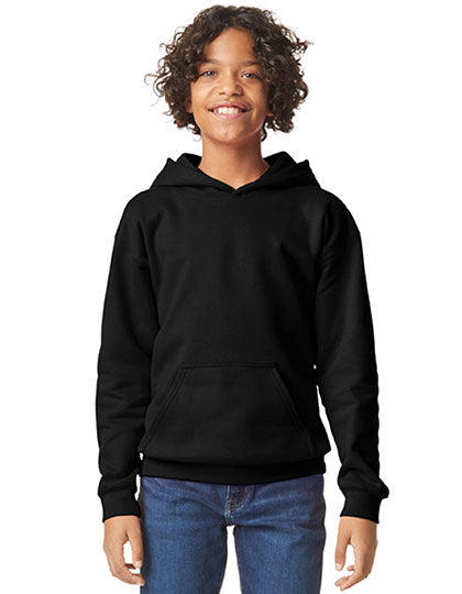 Softstyle® Midweight Fleece Youth Hoodie in Black, Größe XL (176)