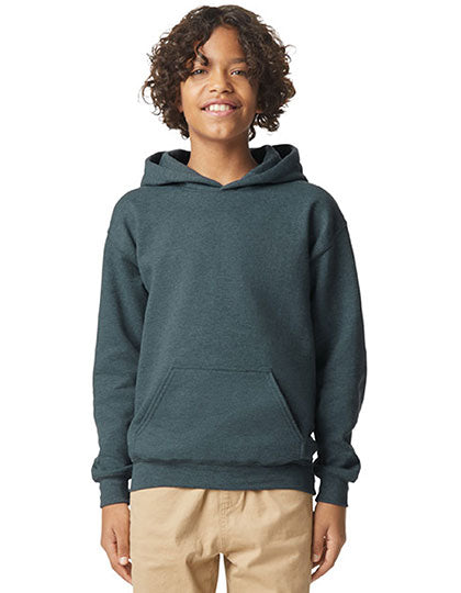 Softstyle® Midweight Fleece Youth Hoodie in Dark Heather, Größe XL (176)