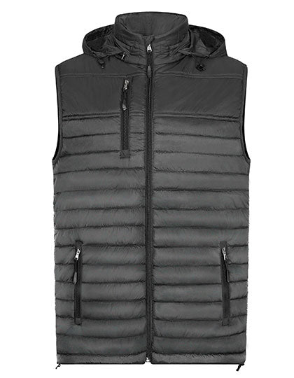 Men´s Hooded Performance Body Warmer in Dark Grey, Größe 5XL