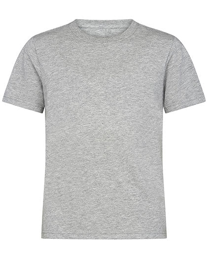 Kids´ Organic Luxury Roundneck Tees in Grey Melange, Größe 3XL (158/13-14)