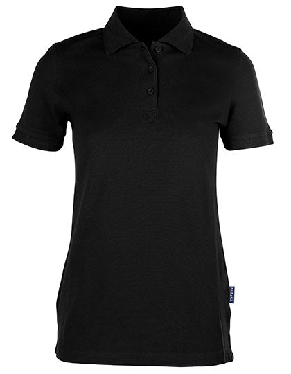 Women´s Heavy Stretch Polo in Black, Größe 5XL
