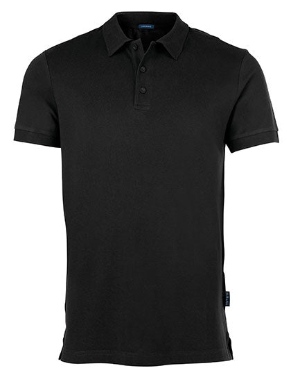 Men´s Luxury Stretch Polo in Black, Größe 5XL