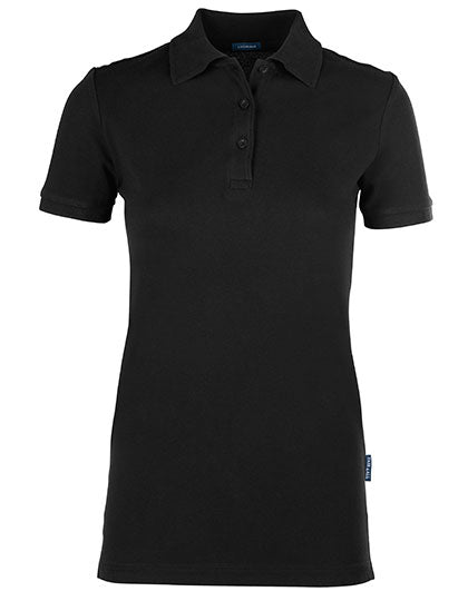 Women´s Luxury Stretch Polo in Black, Größe 5XL