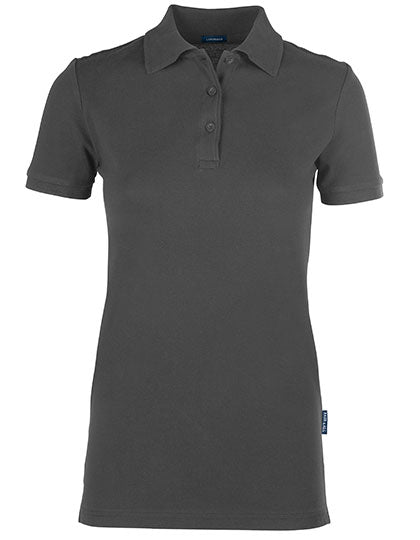 Women´s Luxury Stretch Polo in Dark Grey, Größe 5XL