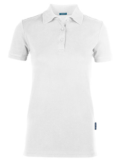 Women´s Luxury Stretch Polo in White, Größe 5XL