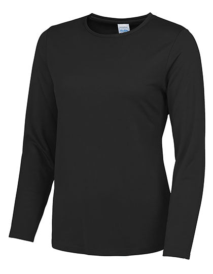 Women´s Long Sleeve Cool T in Jet Black, Größe XL