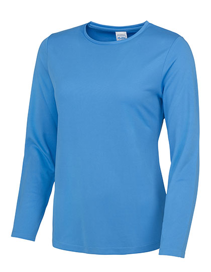 Women´s Long Sleeve Cool T in Sapphire Blue, Größe XL