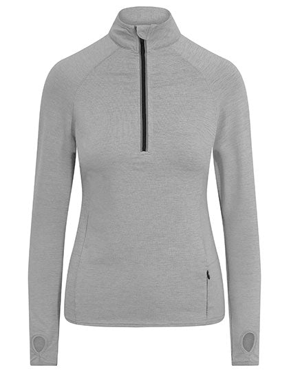 Women´s Cool-Flex 1/2 Zip Top in Silver Grey, Größe XL