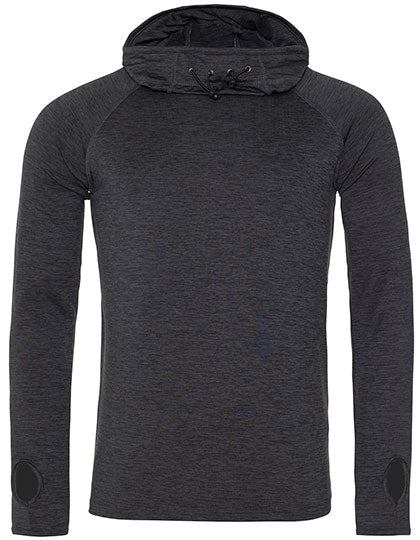 Men´s Cool Cowl Neck Top in Black Slate Melange, Größe XXL