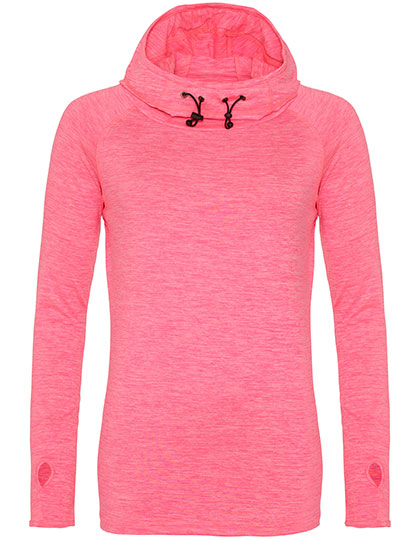 Women´s Cool Cowl Neck Top in Electric Pink Melange, Größe XL