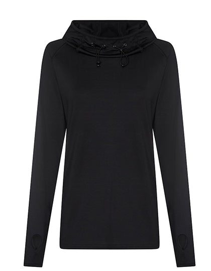 Women´s Cool Cowl Neck Top in Jet Black, Größe XL