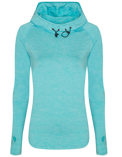 Women´s Cool Cowl Neck Top in Ocean Melange, Größe XL