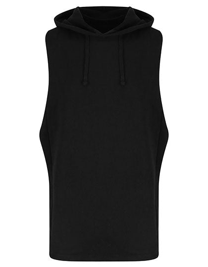 Urban Sleeveless Muscle Hoodie in Jet Black, Größe XXL