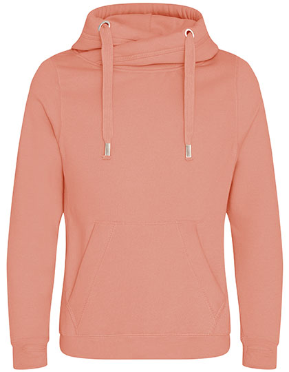 Cross Neck Hoodie in Dusty Pink, Größe XXL