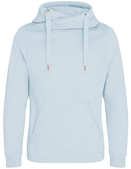 Cross Neck Hoodie in Sky Blue, Größe XXL
