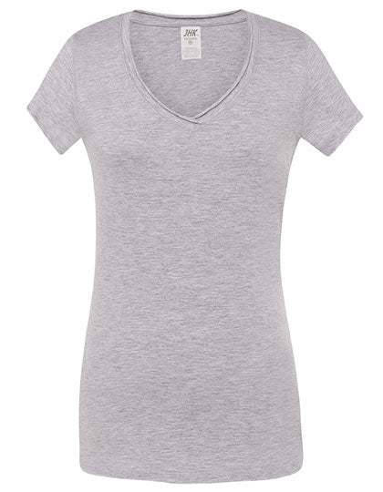 Ladies´ V-Neck Sicilia in Ash Melange, Größe XL