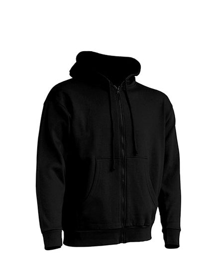 Zipped Hooded Sweater in Black, Größe XXL
