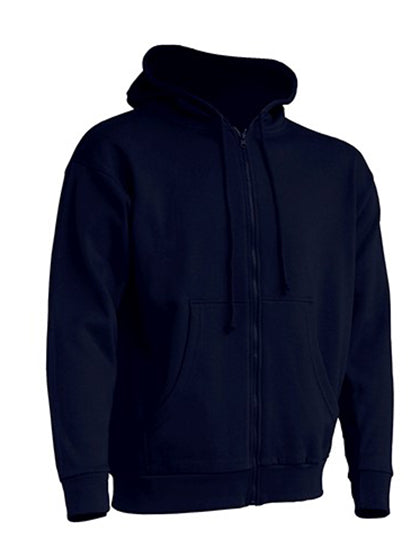 Zipped Hooded Sweater in Navy, Größe XXL