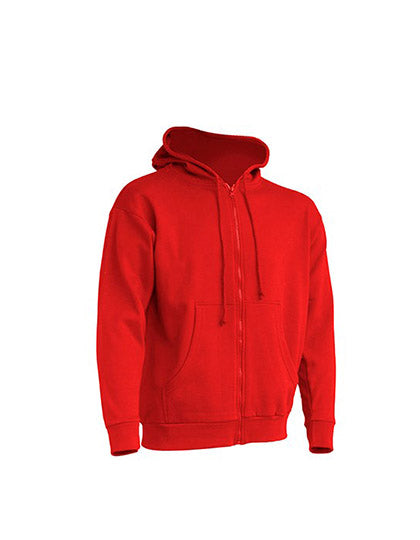 Zipped Hooded Sweater in Red, Größe XXL