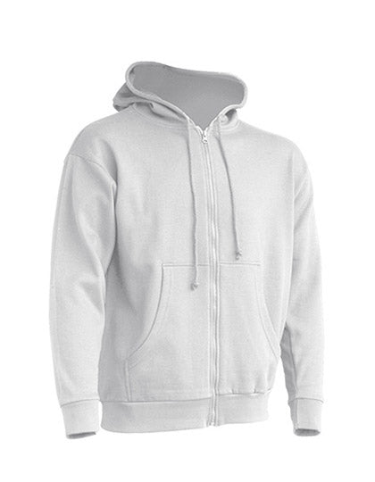 Zipped Hooded Sweater in White, Größe XXL