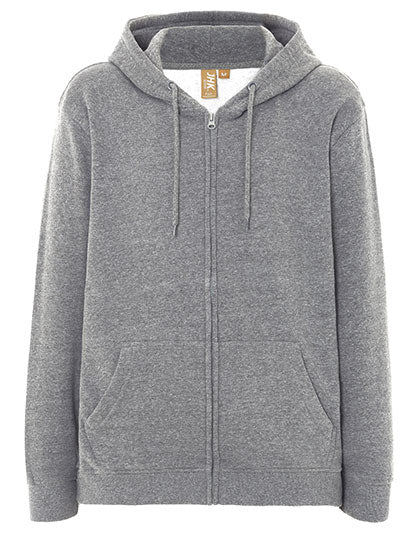Unisex Hooded Full Zip Sweat Fuji in Grey Melange, Größe 3XL
