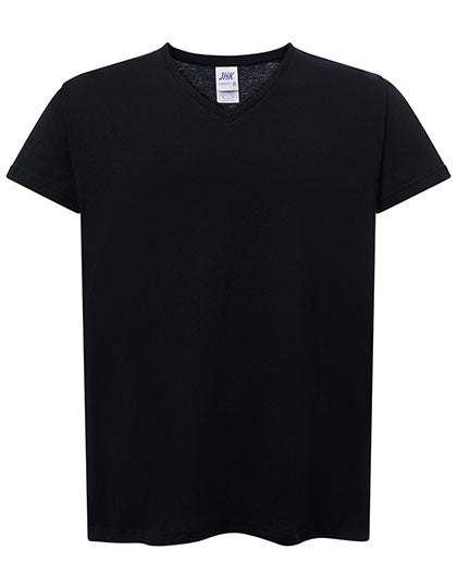 Ladies´ Curves T-Shirt V-Neck in Black, Größe XL
