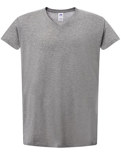 Ladies´ Curves T-Shirt V-Neck in Grey Melange, Größe XL