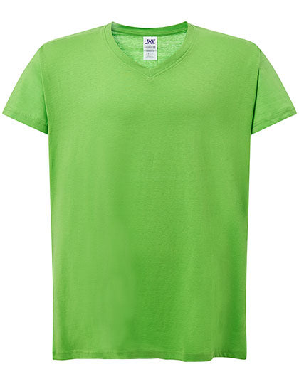 Ladies´ Curves T-Shirt V-Neck in Lime, Größe XL