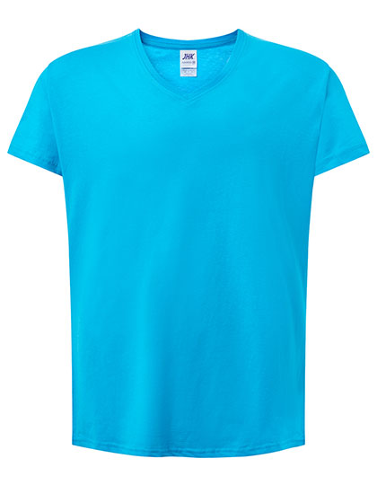 Ladies´ Curves T-Shirt V-Neck in Turquoise, Größe XL