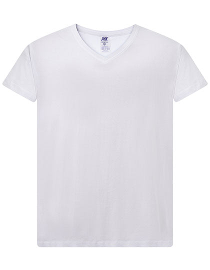 Ladies´ Curves T-Shirt V-Neck in White, Größe XL