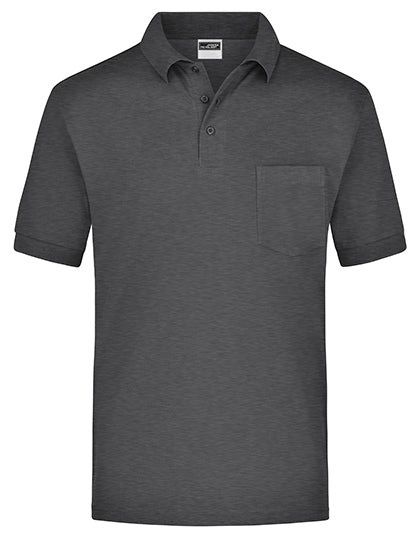Polo-Piqué Pocket in Anthracite Melange, Größe 3XL