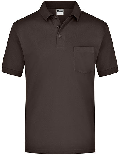 Polo-Piqué Pocket in Brown, Größe 3XL