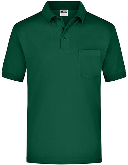 Polo-Piqué Pocket in Dark Green, Größe 3XL