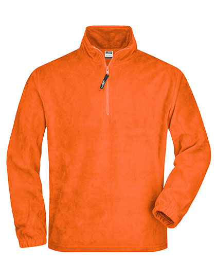 Half-Zip Fleece in Orange, Größe XXL