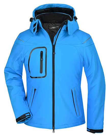 Ladies´ Winter Softshell Jacket in Aqua, Größe XXL
