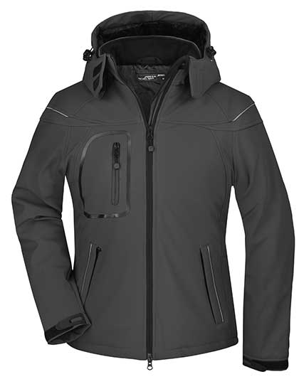 Ladies´ Winter Softshell Jacket in Black, Größe XXL