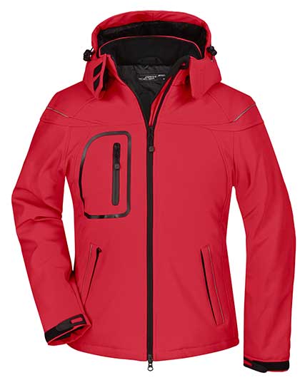 Ladies´ Winter Softshell Jacket in Red, Größe XXL