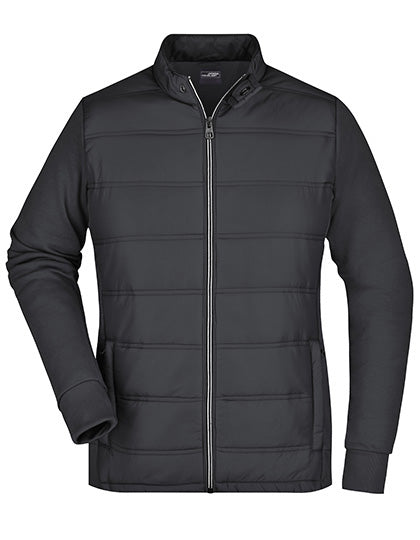Ladies´ Hybrid Sweat Jacket in Black, Größe XXL