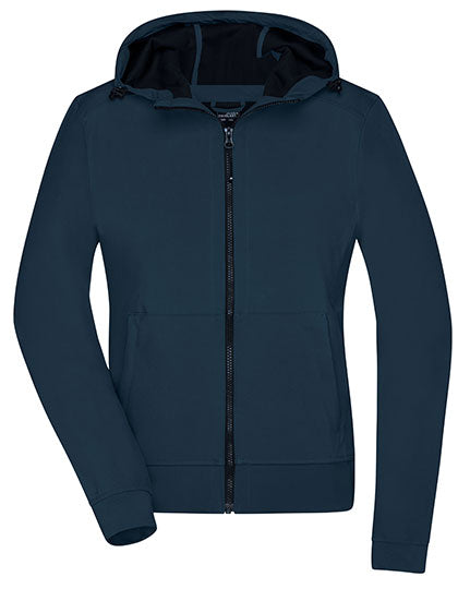 Ladies´ Hooded Softshell Jacket in Navy, Größe XXL