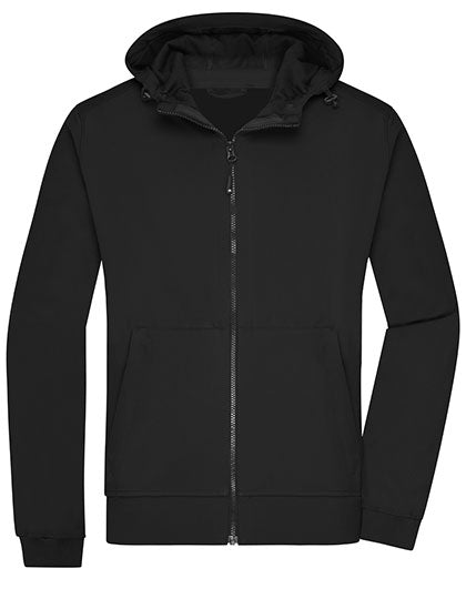 Men´s Hooded Softshell Jacket in Black, Größe 3XL