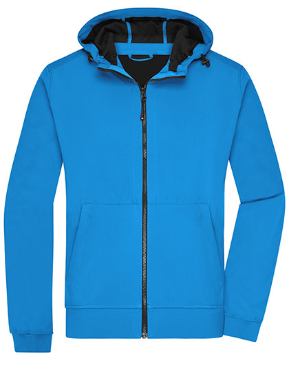 Men´s Hooded Softshell Jacket in Blue, Größe 3XL