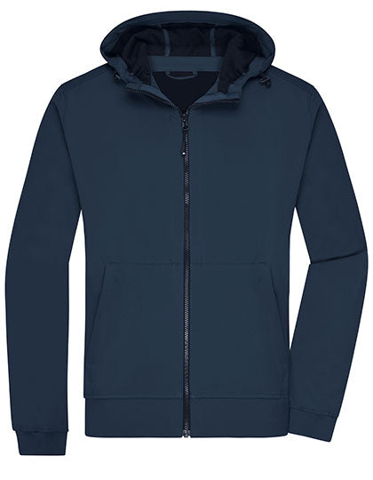 Men´s Hooded Softshell Jacket in Navy, Größe 3XL