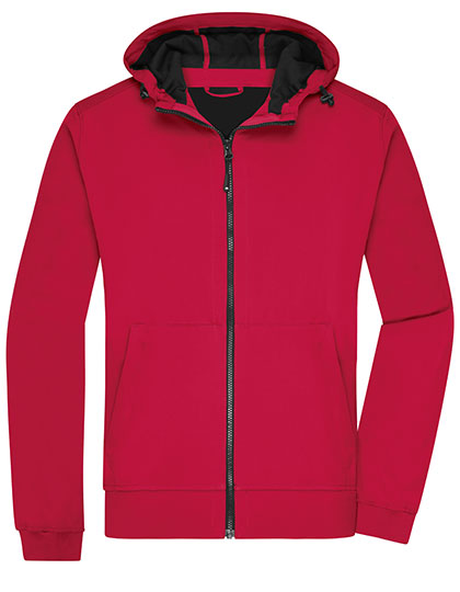 Men´s Hooded Softshell Jacket in Red, Größe 3XL