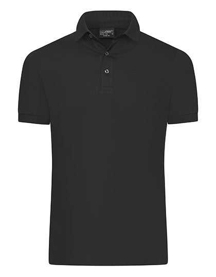 Men´s Mercerised Polo Slim Fit in Black, Größe XXL