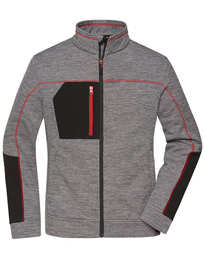 Ladies´ Structure Fleece Jacket in Carbon Melange, Größe 4XL