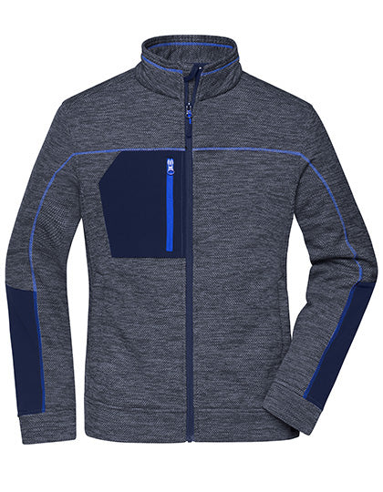 Ladies´ Structure Fleece Jacket in Navy Melange, Größe 4XL