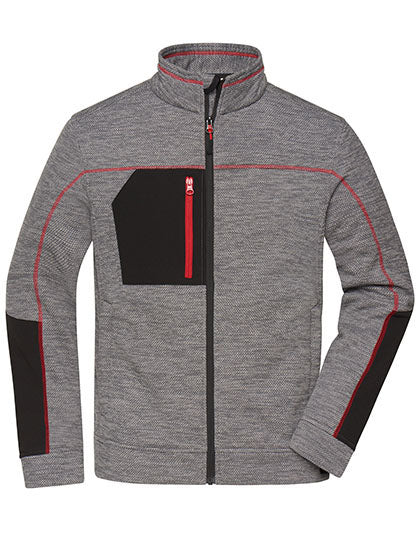 Men´s Structure Fleece Jacket in Carbon Melange, Größe 6XL