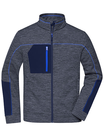 Men´s Structure Fleece Jacket in Navy Melange, Größe 6XL